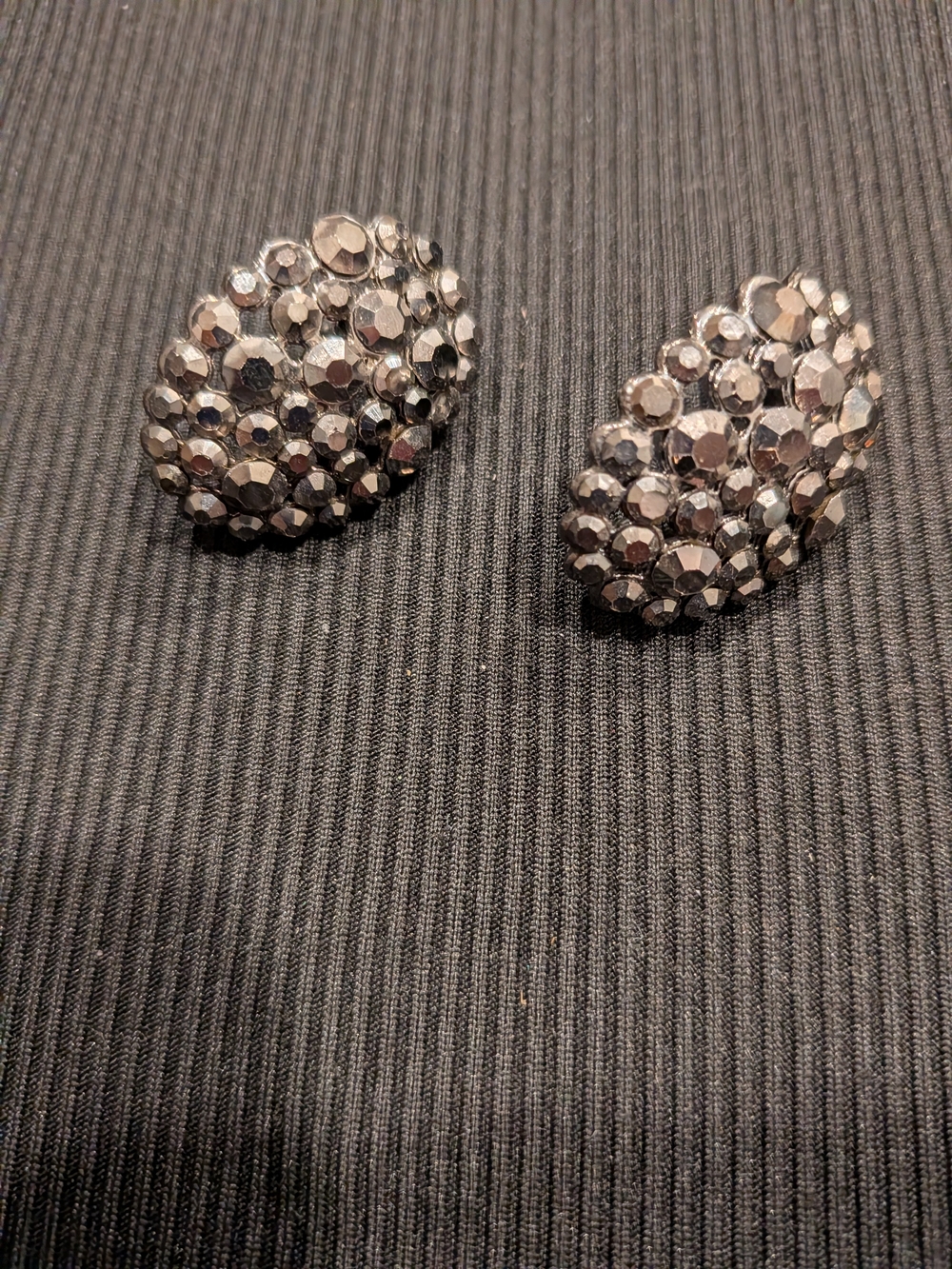 B#3:  Women's Hematite Crystal  Earrings - Stylish Sparkle